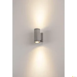 MYRA, lampa ścienna outdoor, QPAR51, IP55, up/down, srebrnoszara, maks. 70W (233114) - SLV