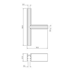 Narożnik natynk T magnetic track 5mm (ML2166) - Milagro