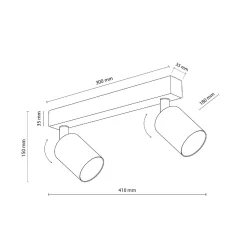 NEX SABIA 2XGU10 LAMPA SUFITOWA (10628) - TK Lighting