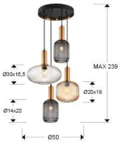 Norma lampa wisząca 4L (225168) - Schuller