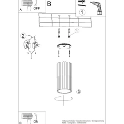 Nowoczesna lampa na sufit IVAR burgund LED 3000K Push dimm/DALI2 (TH.607) - Thoro Lighting