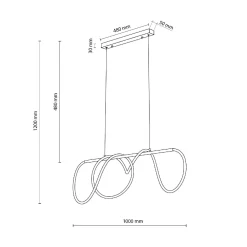 Nowoczesna lampa nad stół FLEXI LED BLACK 45 W (18007) - TK Lighting