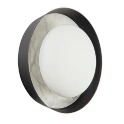 Okrągły alabastrowy kinkiet LED Alonso - Miejski brąz (QN-ALONSO2-UBZ-AR) - Quintiesse