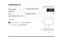 Oprawa ścienna zewnętrzna CREMONA M Czarny (AZ4340) - AZzardo