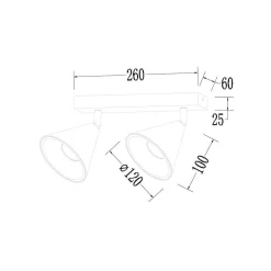 Oprawa Cone Spot Złoty 2xGU10 (ML1121) - Milagro