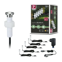 Oprawa do wbudowana Plug & Shine MicroPen II zestaw kompletny 5x0,2W 3000K IP67 24V zestaw dodatkowy srebrny / stal (PL93695) - PAULMANN