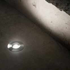 Oprawa do wbudowania w chodnik ROCKET MINI Stalowy (ROCKET_MINI_PT_40ř) - Ideal Lux