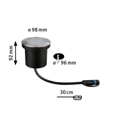 Oprawa dogruntowa Plug & Shine FLOOR 4.5W 2200K IP67 24V szary/ aluminium (PL94716) - PAULMANN