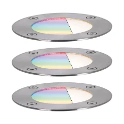Oprawa dogruntowa Plug & Shine FLOOR zestaw kompletny SH Zigbee RGBW 3x3.6W IP65 24V srebrny / metal (PL94275) - PAULMANN