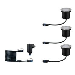 Oprawa dogruntowa Plug & Shine FLOOR zestaw kompletny SH Zigbee RGBW 3x3.6W IP65 24V srebrny / metal (PL94275) - PAULMANN