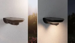 Oprawa elewacyjna BORDOLA LED solar PIR 3.5W 220lm 3000K IP44 antracyt tworzywo sztuczne (PL94855) - PAULMANN