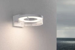 Oprawa elewacyjna CAPERA LED 8W 700lm 3000K czujnik ruchu i zmierzchu IP44 230V biały / aluminium (PL93112) - PAULMANN