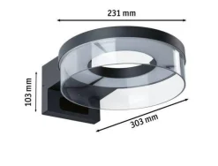 Oprawa elewacyjna CAPERA LED 8W 700lm 3000K czujnik ruchu i zmierzchu IP44 230V antracyt / aluminium (PL93111) - PAULMANN