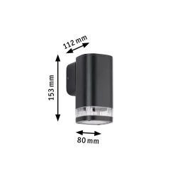 Oprawa elewacyjna COLUM GU10 max 20W IP44 odporna na wodę morską 230V antracyt aluminium (PL94718) - PAULMANN