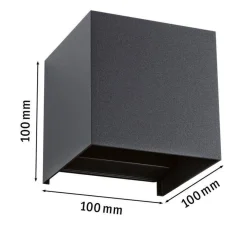 Oprawa elewacyjna CYBO LED SH Zigbee RGBW+ 2x2.5W 2000K-6500K 2x150lm IP44 100x100mm 230V antracyt / aluminium (PL94847) - PAULMANN