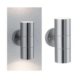 Oprawa elewacyjna FLAME GU10 max. 2X35W IP44 230V szczotkowany / stal nierdzewna (PL94331) - PAULMANN