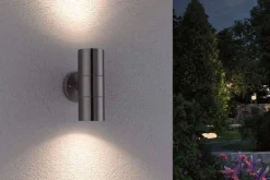 Oprawa elewacyjna FLAME GU10 max. 2X35W IP44 230V szczotkowany / stal nierdzewna (PL94331) - PAULMANN