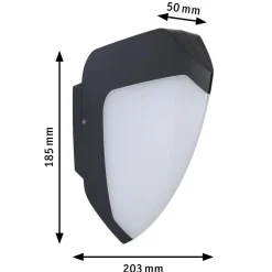 Oprawa elewacyjna IKOSEA LED SH Zigbee 4.5W 350lm DIM IP44 2200-3000K 230V antracyt tworzywo sztuczne (PL94516) - PAULMANN