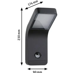 Oprawa elewacyjna KULMA LED 7.5W 520lm 500mm 3000K czujnik ruchu+zmierzchu IP44 odporna na wodę morską 230V antracyt aluminium (PL94745) - PAULMANN