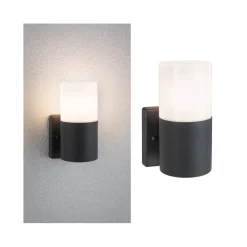 Oprawa elewacyjna TUBS E27 max. 15W 230V szary metal/ tworzywo sztuczne (PL94649) - PAULMANN