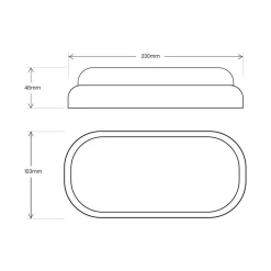 Oprawa Kanałowa Davo Owal 18W 4000K IP64 Czarny (EK1083) - Eko-Light
