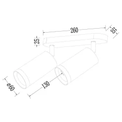 Oprawa Mica Spot Czarny 2xGU10 (ML1144) - Milagro