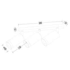 Oprawa Mica Spot Czarny 3xGU10 (ML1147) - Milagro