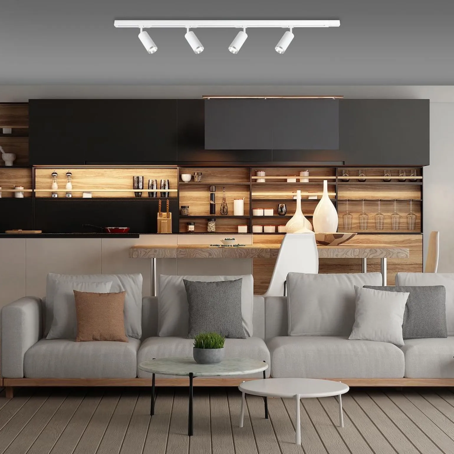 Oprawa Mica Track Biały + Chrom 1xGU10 - 3-obwodowy (ML2193) - Milagro