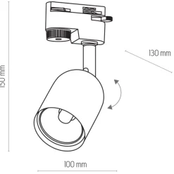 Oprawa na szynoprzewód TRACER WHITE 1 PŁ GU_10 (4496) - TK Lighting