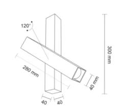 Oprawa natynkowa, reflektor MITSUMA (czarny) (7878) - Shilo