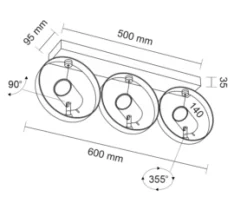 Oprawa natynkowa WAKO (czarny) (2214) - Shilo
