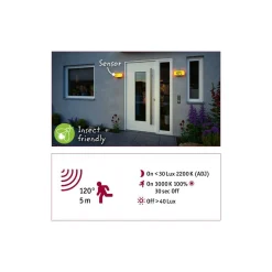 Oprawa numeryczna SHERRA LED SH Zigbee 6.5W 430lm IP44 2200-3000K czujnik ruchu+zmierzchu 230V antracyt tworzywo sztuczne (PL94507) - PAULMANN