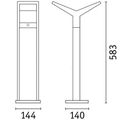 Oprawa ogrodowa JUNTEA LED PIR 2x12.5W 2x800lm 3000K 585mm IP44 230V antracyt / aluminium (PL94861) - PAULMANN