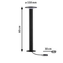 Oprawa ogrodowa Plug & Shine PLATE 600mm 7W 380lm 2200K IP44 24V antracyt / metal (PL94723) - PAULMANN