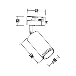 Oprawa Pipe Ring Track Czarny 1xGU10 (ML2065) - Milagro