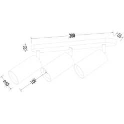 Oprawa Pipe Spot Czarny 3xGU10 (ML1162) - Milagro