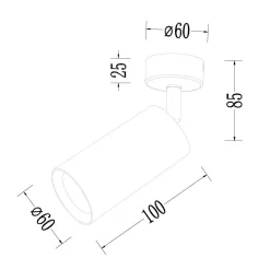 Oprawa Pipe Spot Czarny 1xGU10 (ML1156) - Milagro