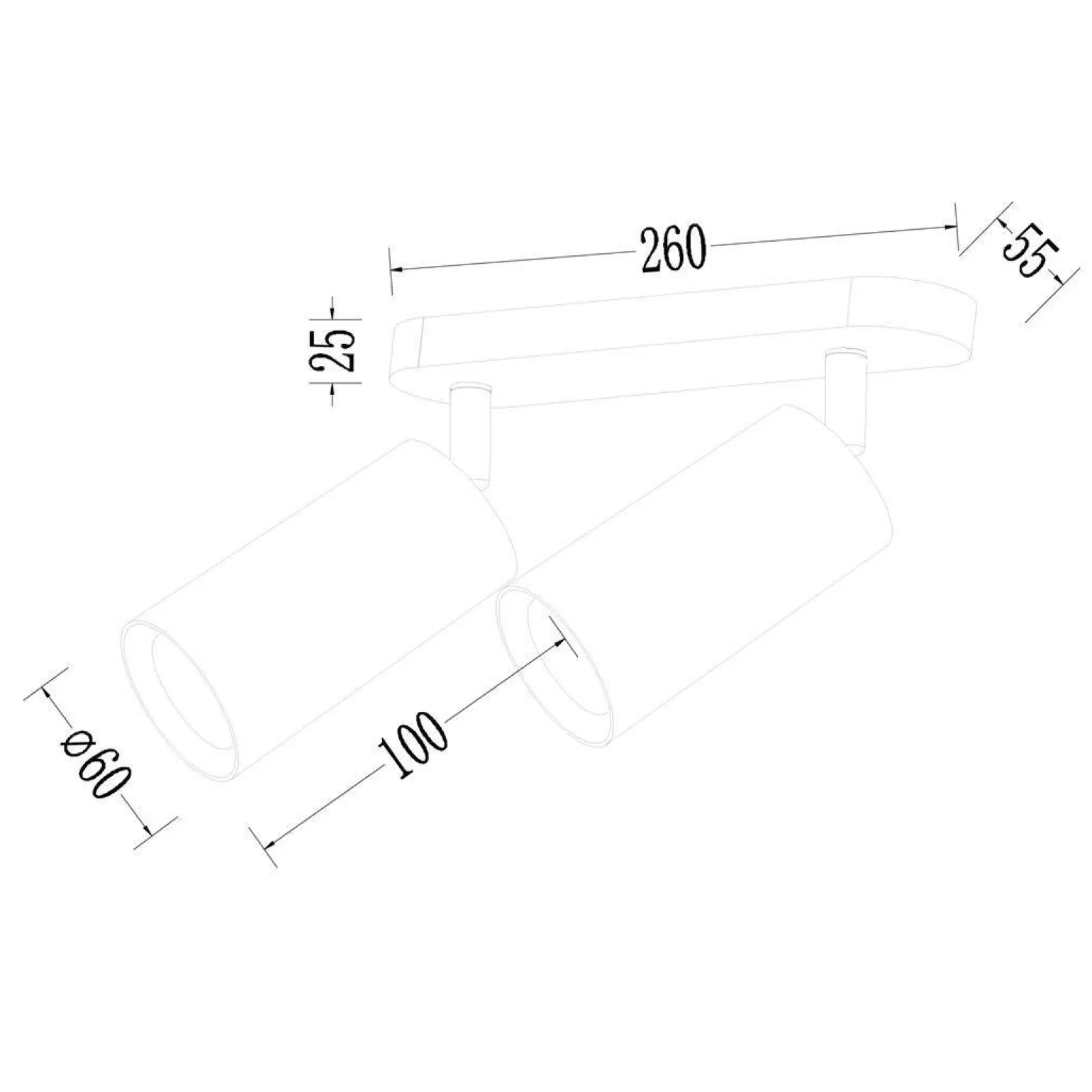 Oprawa Pipe Spot Złoty 2xGU10 (ML1161) - Milagro