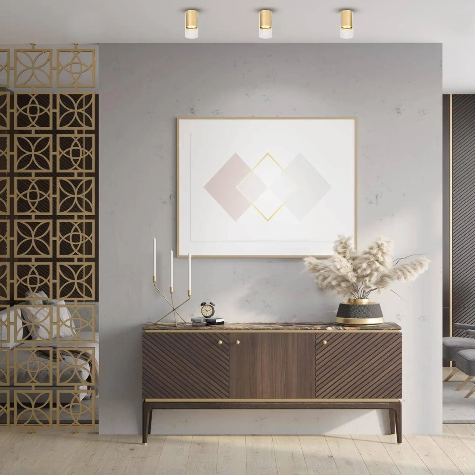 Oprawa sufitowa Ricky Downlight złota (ML0688) - Milagro