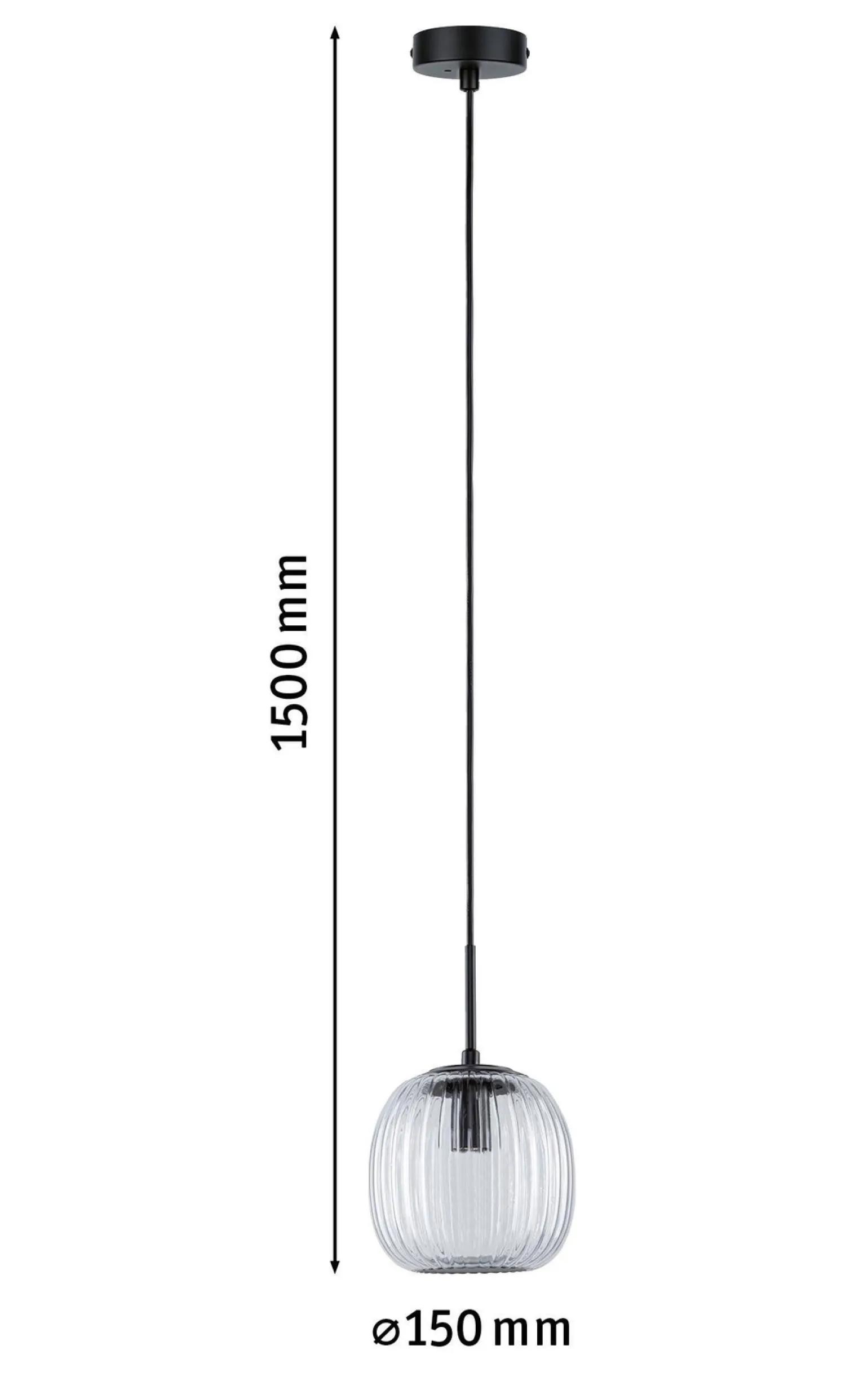 Oprawa wisząca łazienkowa RUYA E14 max.20W IP44 230V czarny matowy / szkło (PL71147) - PAULMANN