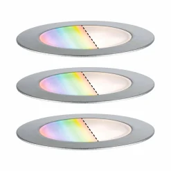 Oprawa wpuszczana Plug & Shine FLOOR SH Zigbee RGBW zestaw 3X2W IP67 24V srebrny / stal nierdzewna (PL94752) - PAULMANN