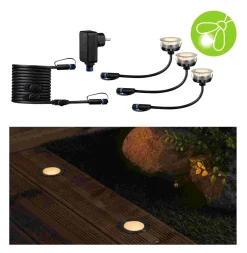 Oprawa wpuszczana Plug & Shine FLOOR zestaw 3x2W 2200K IP67 24V srebrny / stal nierdzewna (PL94722) - PAULMANN