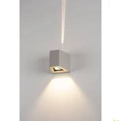 OUT-BEAM, lampa ścienna outdoor, LED, 3000K, beam up/flood down, srebrnoszara, IP44 (229664) - SLV