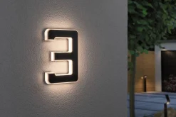 Outdoor Solar numer domu 3 3000K IP44 Wymienny akumulator (PL79844) - PAULMANN