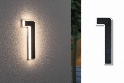 Outdoor Solar numer domu 1 3000K IP44 Wymienny akumulator (PL79842) - PAULMANN