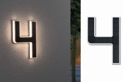 Outdoor Solar numer domu 4 3000K IP44 Wymienny akumulator (PL79845) - PAULMANN