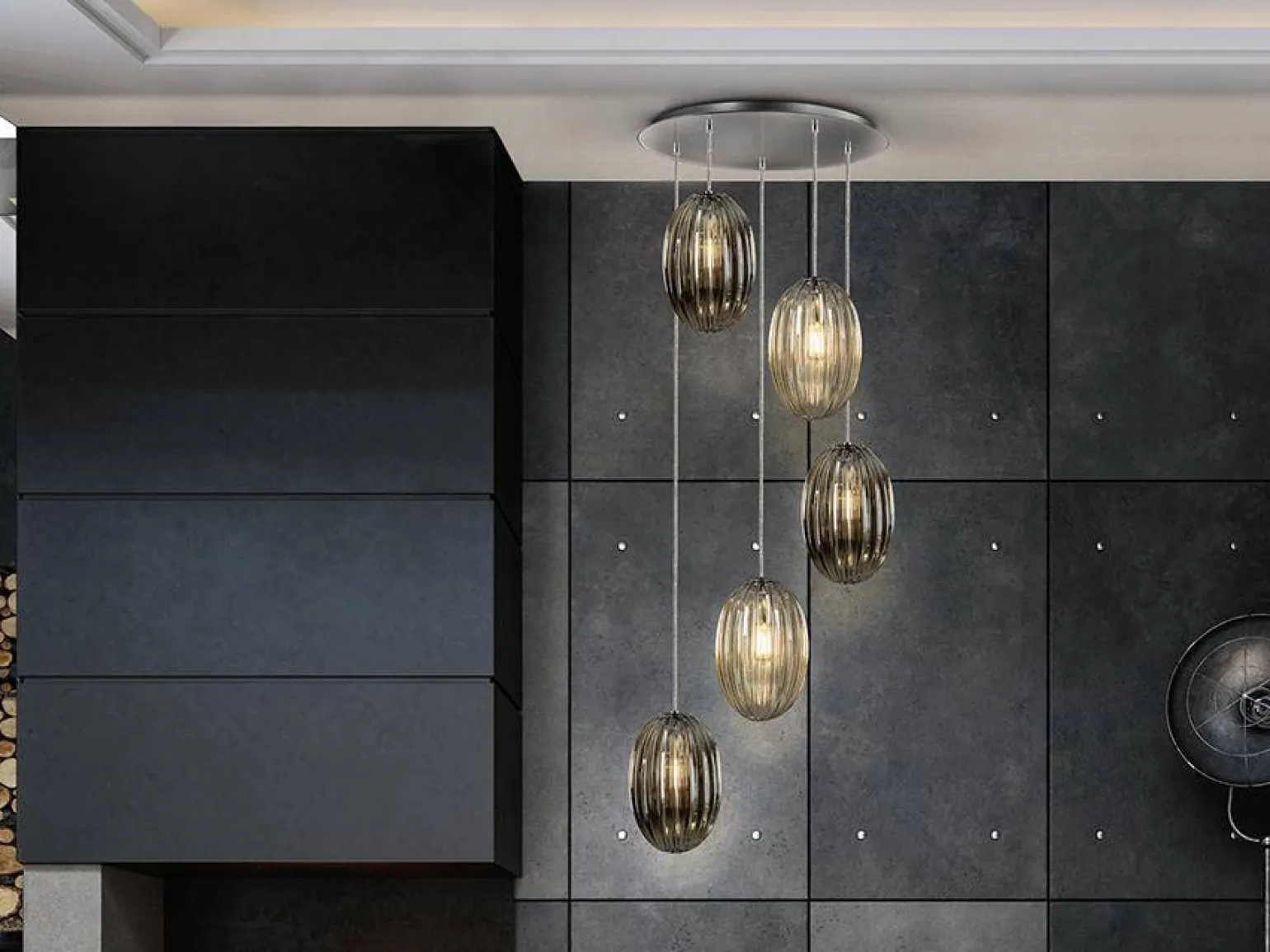 Ovila lampa wisząca 5L (752268) - Schuller