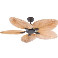 Ozdobny wentylator wiszący w kształcie liścia palmy, brązowy (19139) - Zambelis