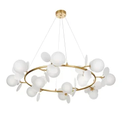 Ozdobny żyrandol CHIC złoto biały 105 cm (ST-DL-2969) - Step into Design