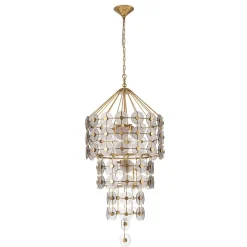 Ozdobny żyrandol Meridian - 9 źródeł światła - Przecierane złoto (QN-MERIDIAN-9P-DG) - Quintiesse